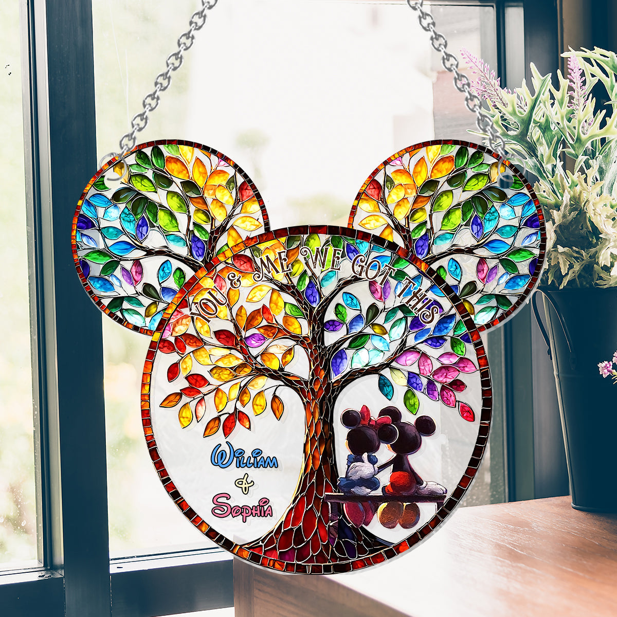 You And Me We Got This - Personalized Mouse Window Hanging Suncatcher Ornament