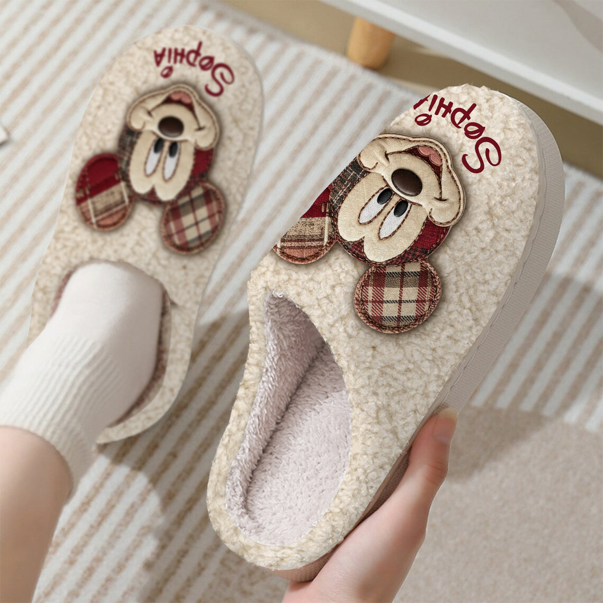 Merry Christmas - Personalized Mouse Slippers