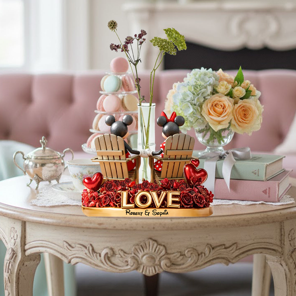 Together Forever - Personalized Mouse Custom Shape Acrylic Flower Vase