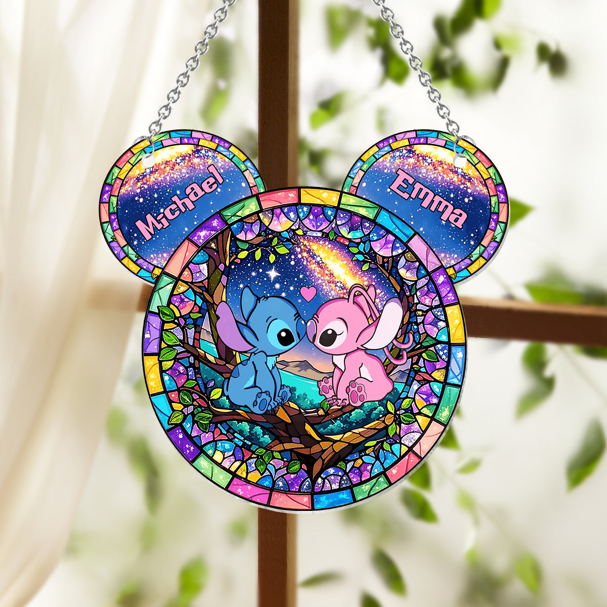 You & Me - Personalized Ohana Window Hanging Suncatcher Ornament