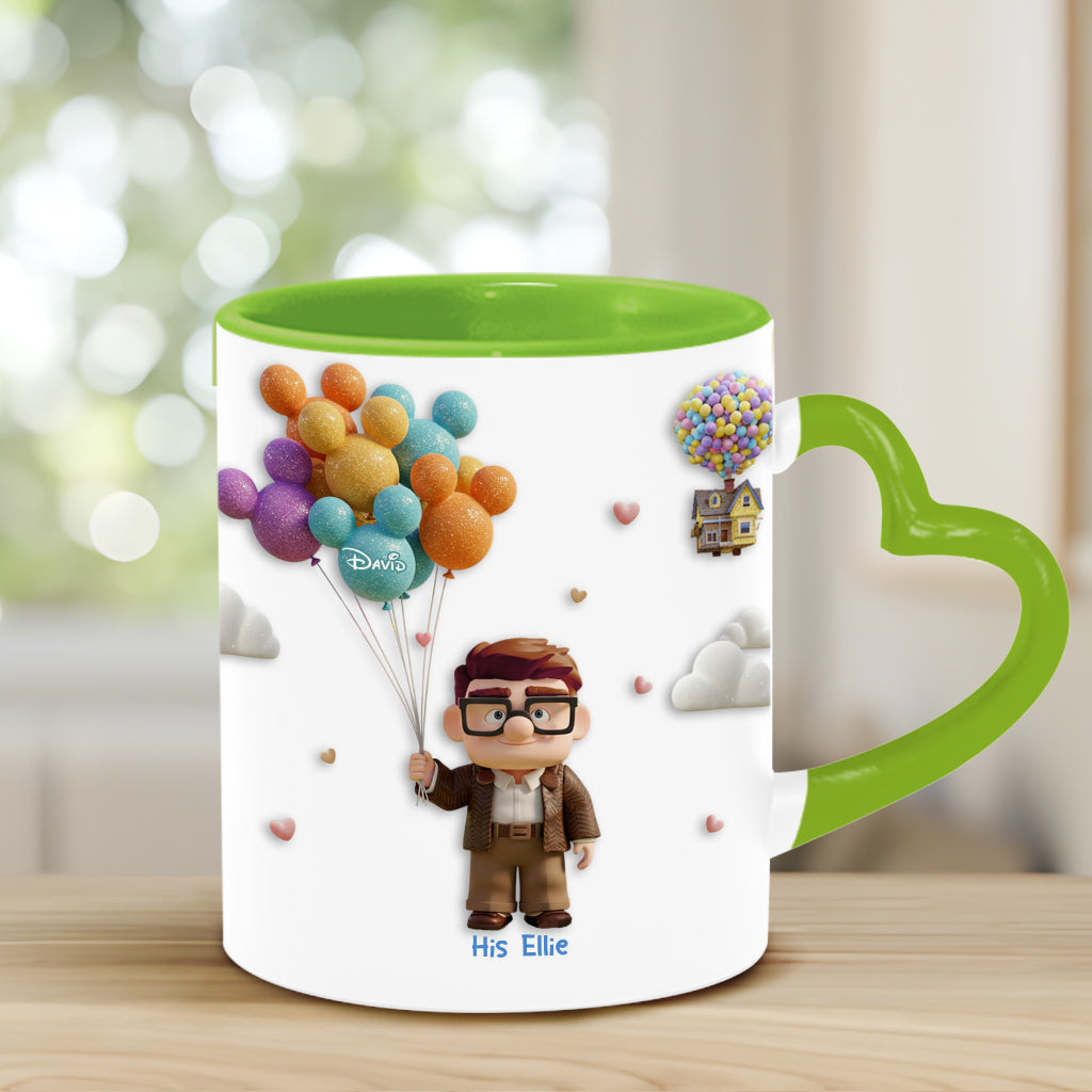 I Love You - Personalized Couple Heart Handle Mug
