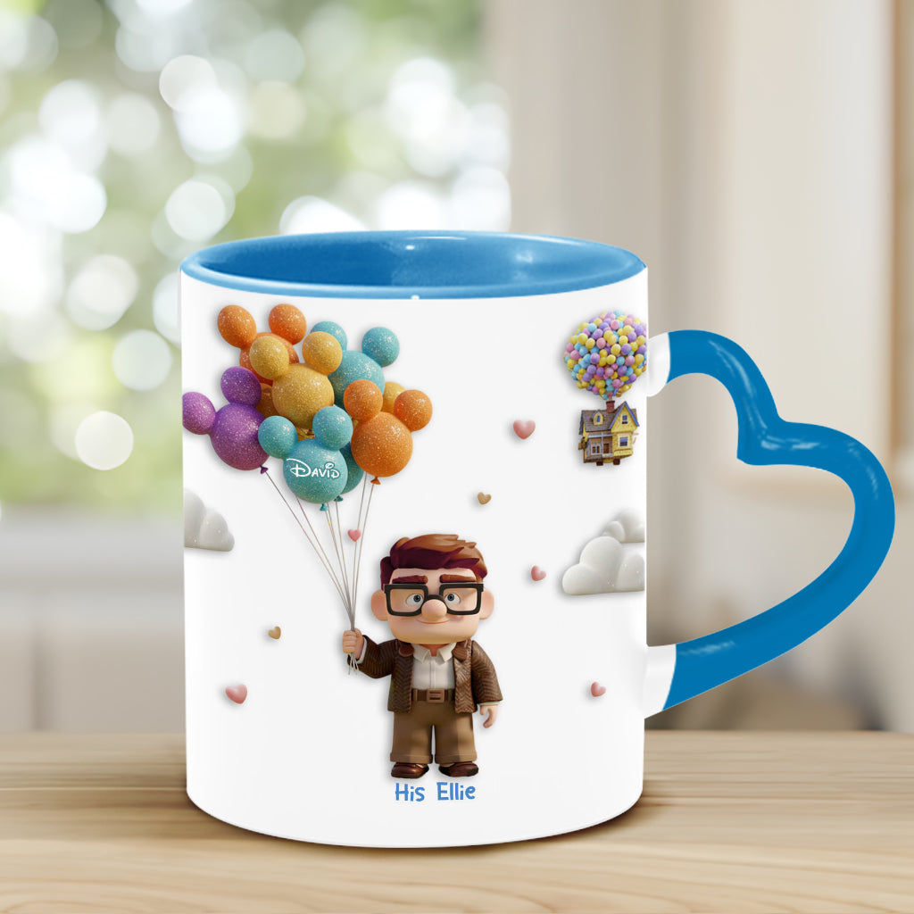 I Love You - Personalized Couple Heart Handle Mug