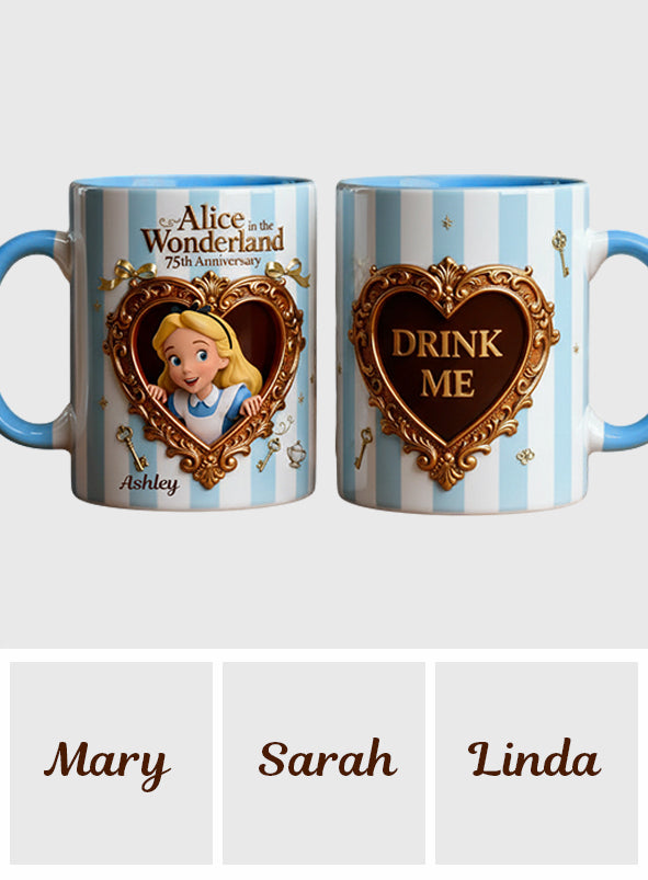 Wonder Gorl, Drink Me Mug - Personalized Mouse Accent Mug
