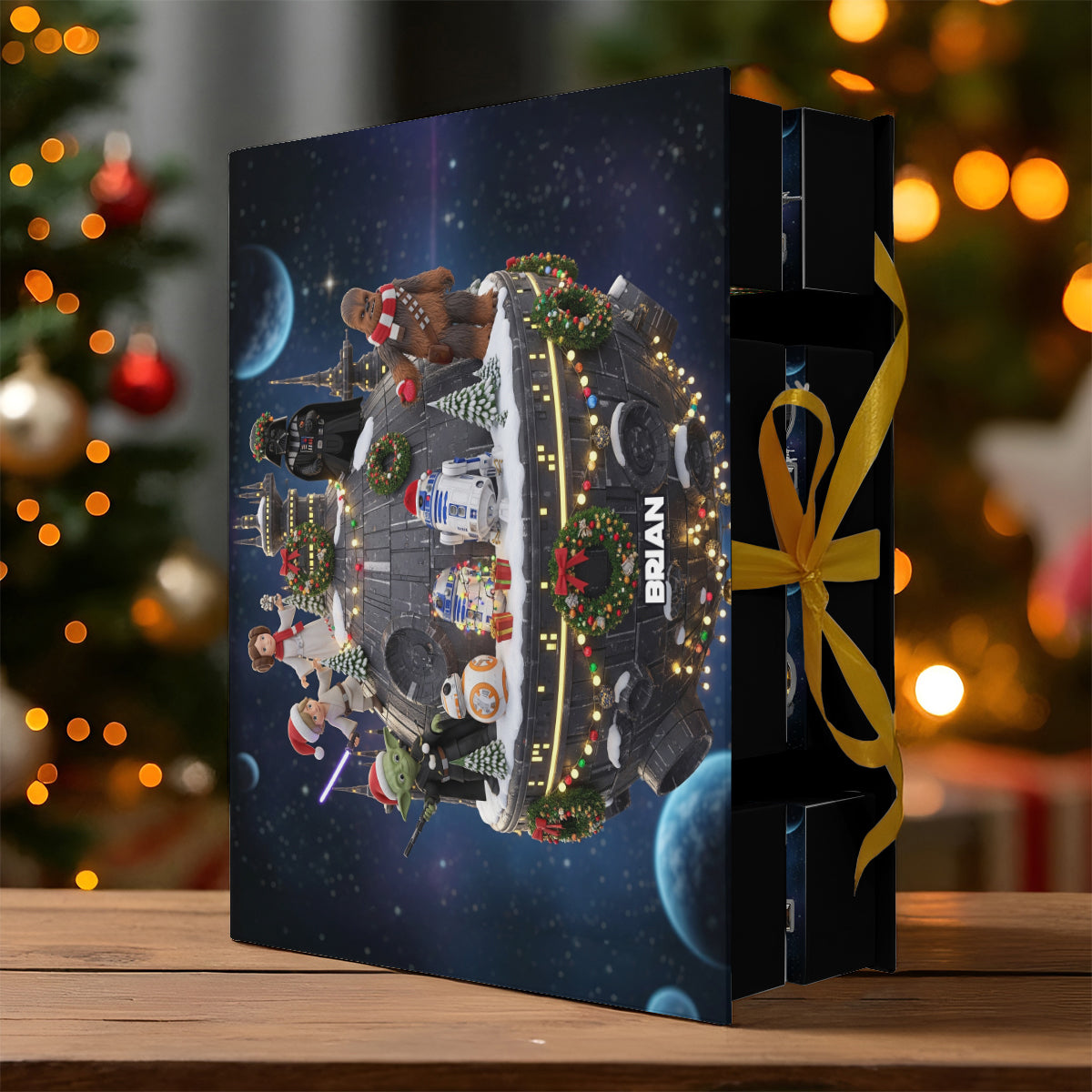 Merry Christmas - Personalized The Force Folded Advent Calendar With Ornaments