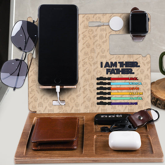 Father's Day Gift - I Am Their Father - Personalized Father Docking Station