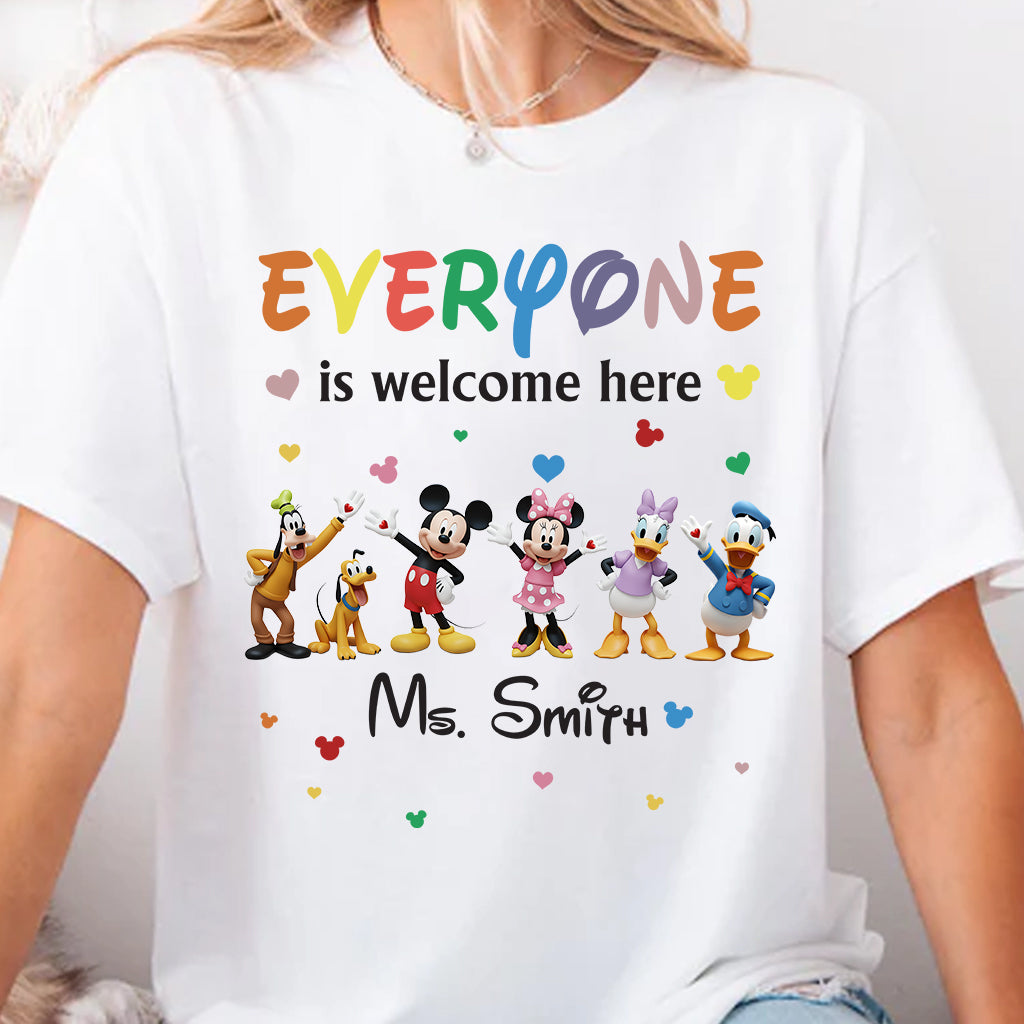 Everyone Is Welcome Here - Personalized Mouse T-shirt And Hoodie
