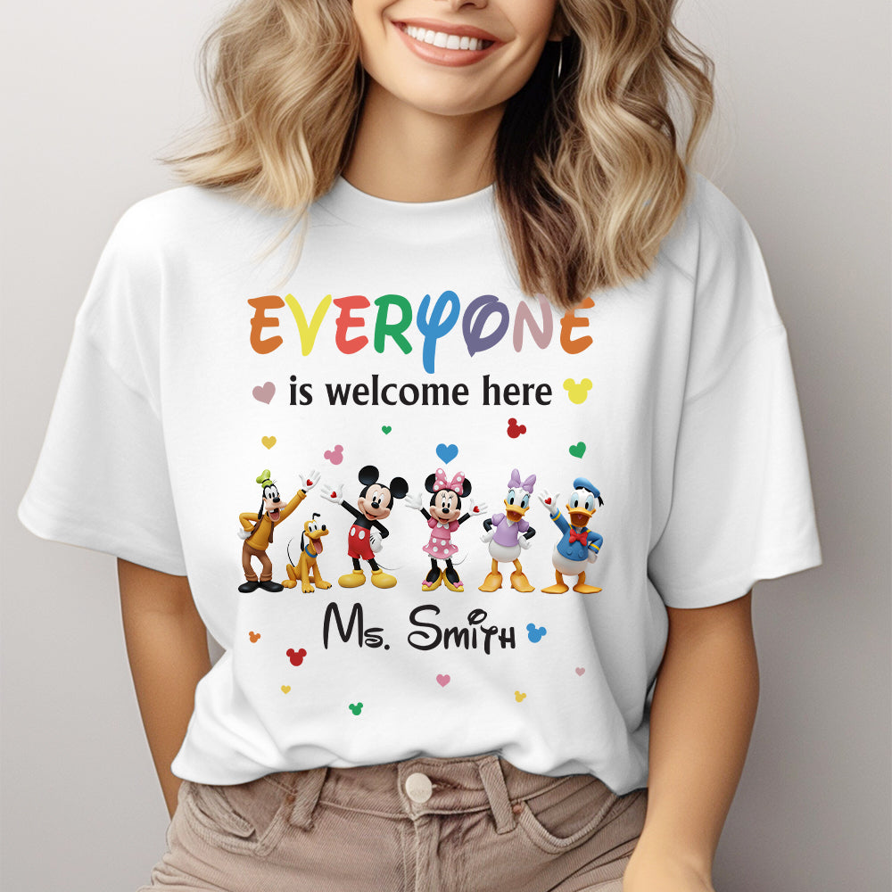 Everyone Is Welcome Here - Personalized Mouse T-shirt And Hoodie