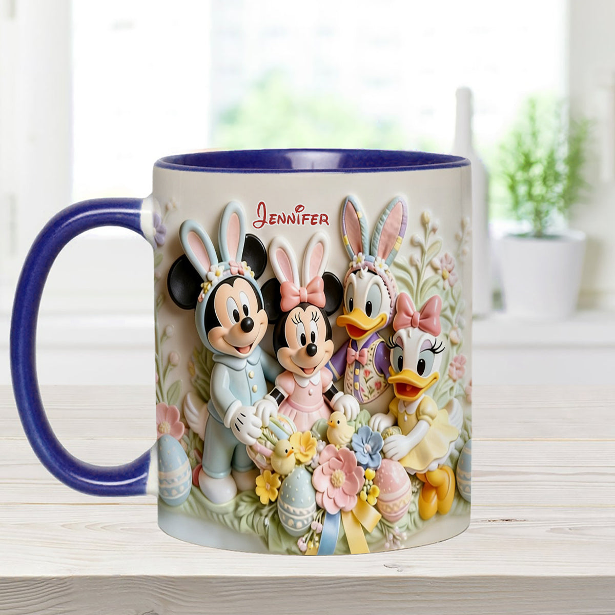 Easter's Day Magical Friends - Personalized Mouse Set Accent Mug with Acrylic Stirrers