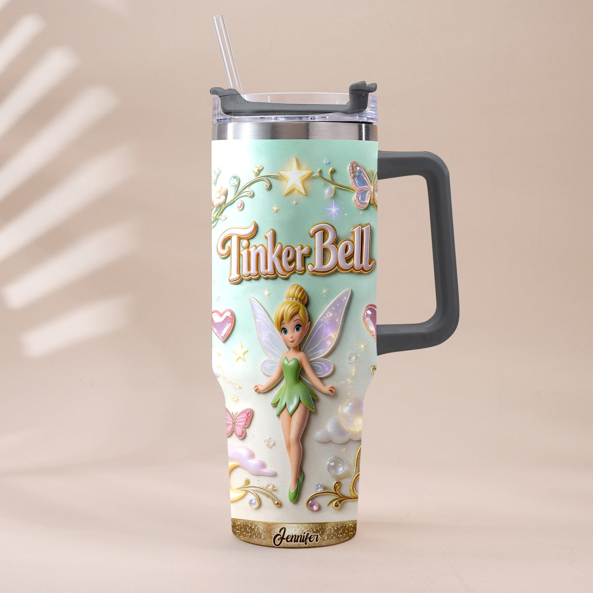 Pixie Dust - Personalized Flying Fairy Tumbler With Handle