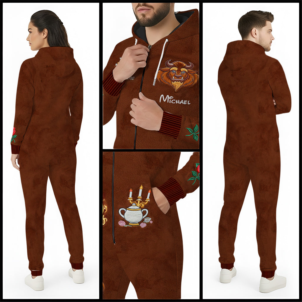 Tale As Old As Time - Personalized Beauty And The Beast Hooded Jumpsuit