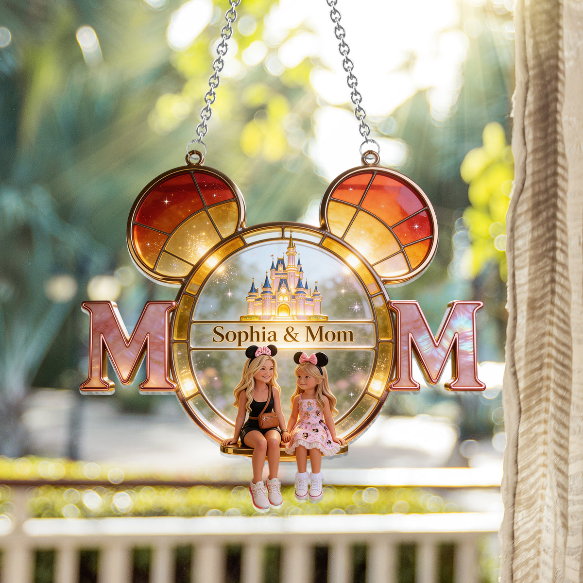 Love You, Mom - Personalized Dream Trip Window Hanging Suncatcher Ornament