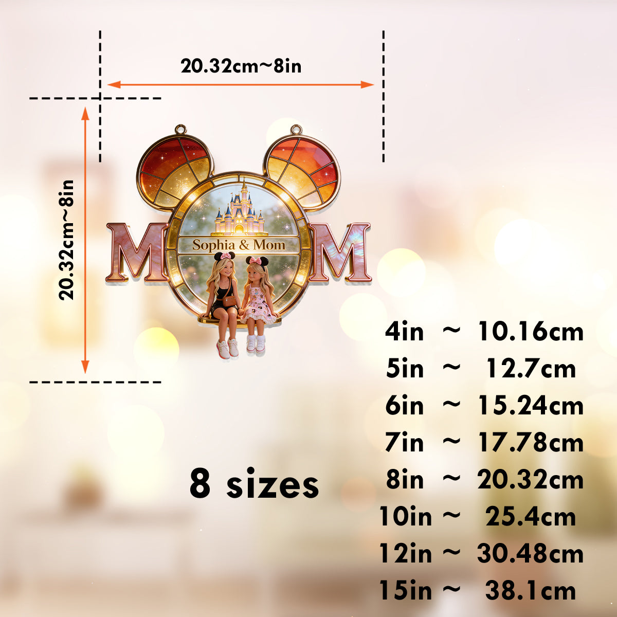 Love You, Mom - Personalized Dream Trip Window Hanging Suncatcher Ornament