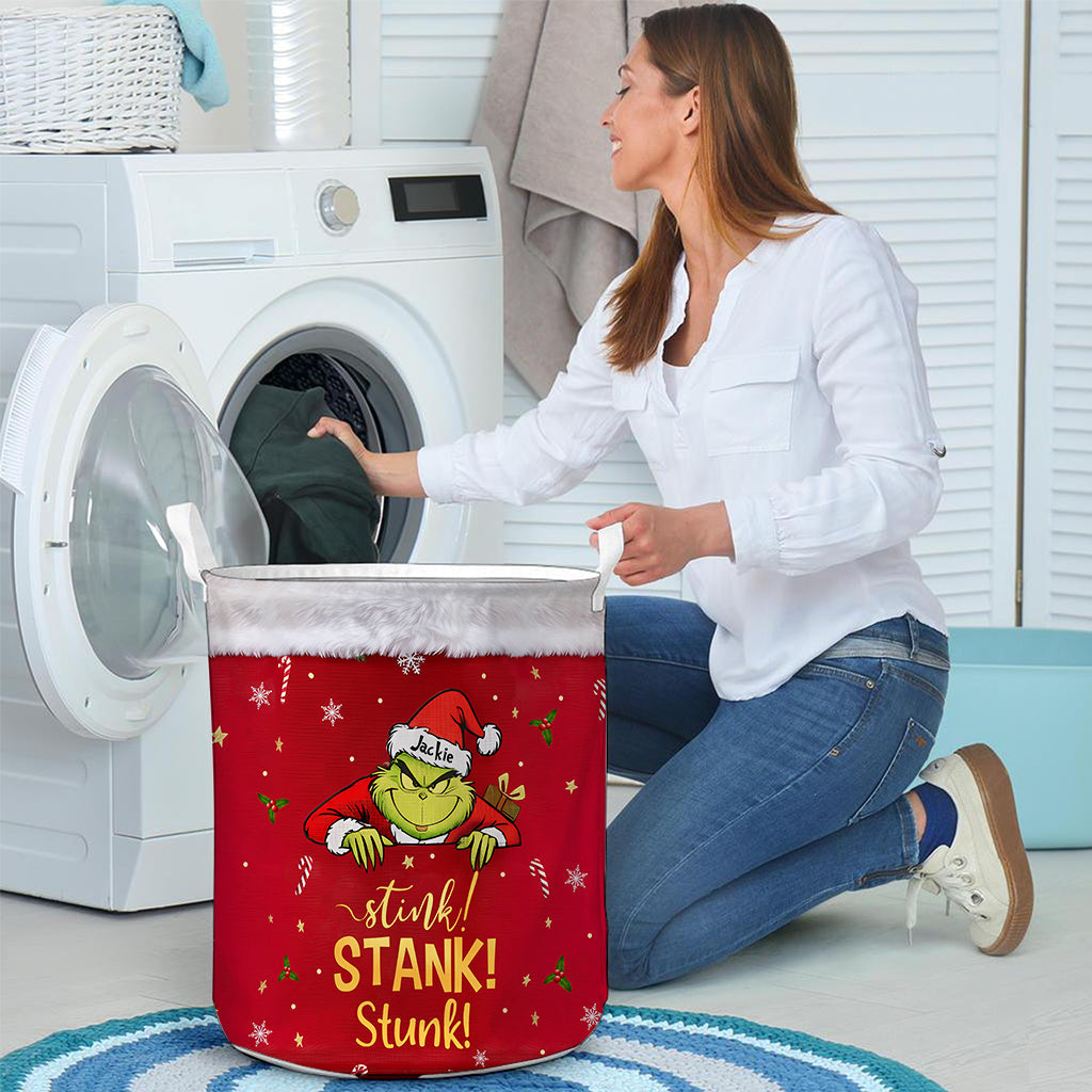 Grinchmas Stool & Keep Basket - Personalized Stole Christmas Storage Basket