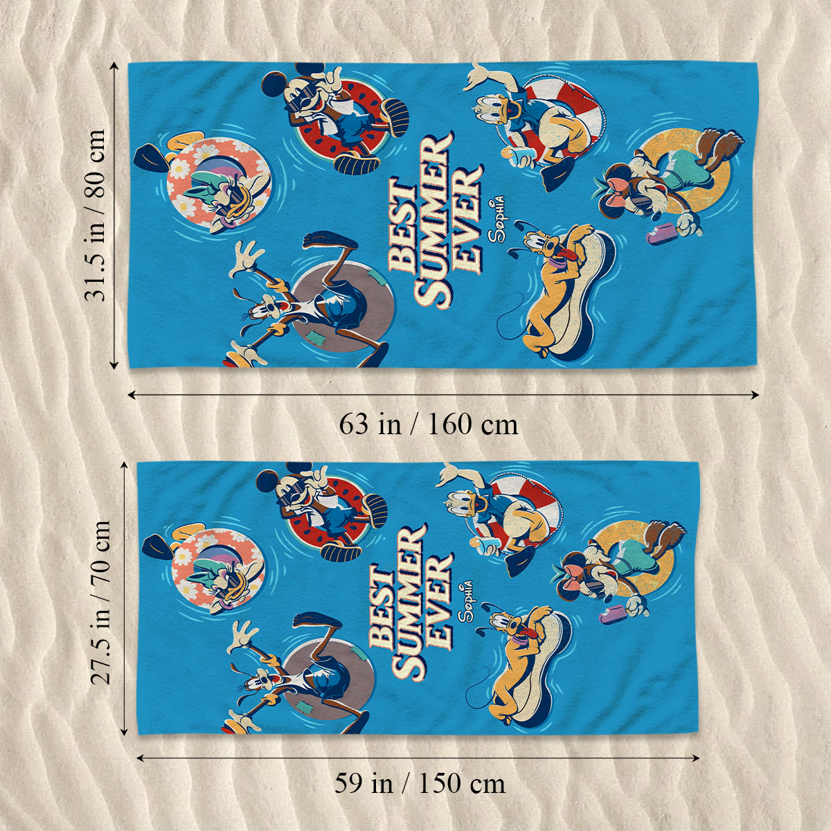 Best Summer Ever - Personalized Mouse Quick-dry Beach Towel/ Bath Towel