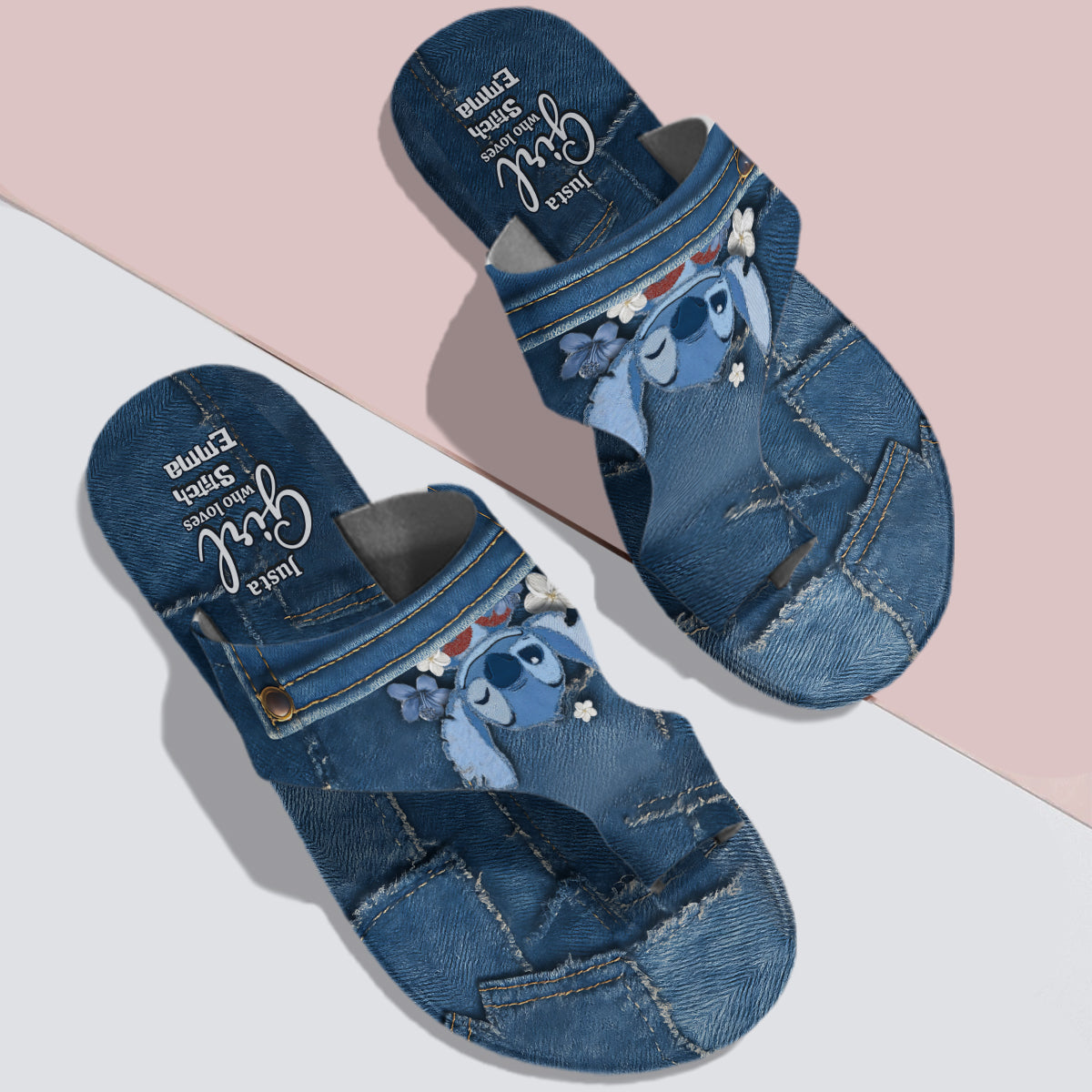 Just A Girl Who Loves Stitch - Personalized Ohana Open Toe Sandals