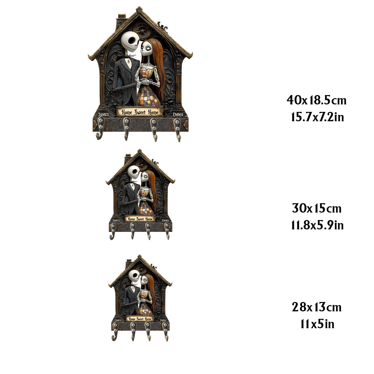 Home Sweet Home - Personalized Nightmare Custom Shaped Key Rack