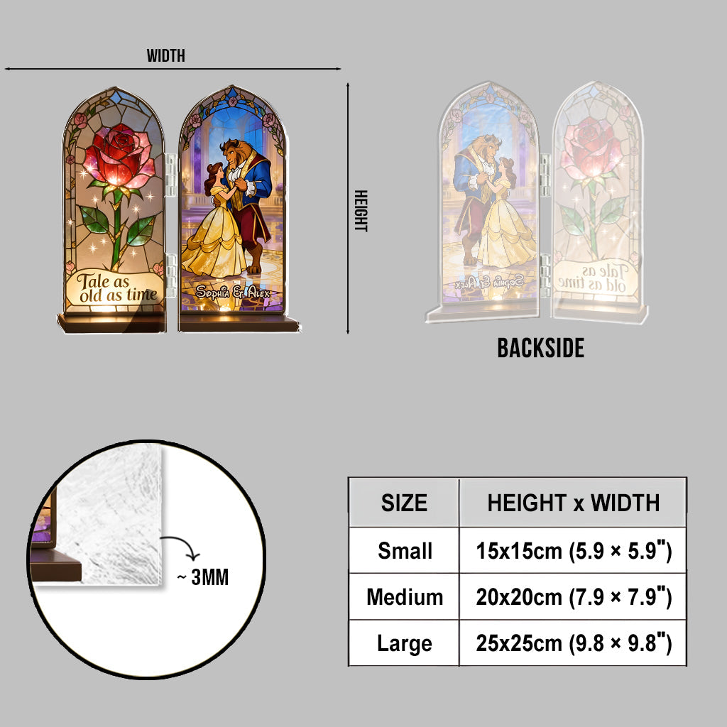 Tale As Old As Time - Personalized Beauty And The Beast Acrylic Diptych