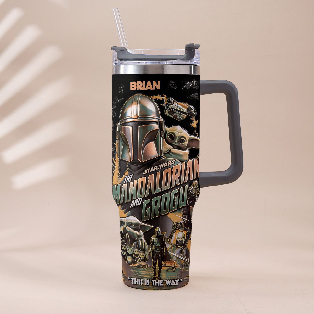 This Is The Way - Personalized The Force Tumbler With Plush Charm