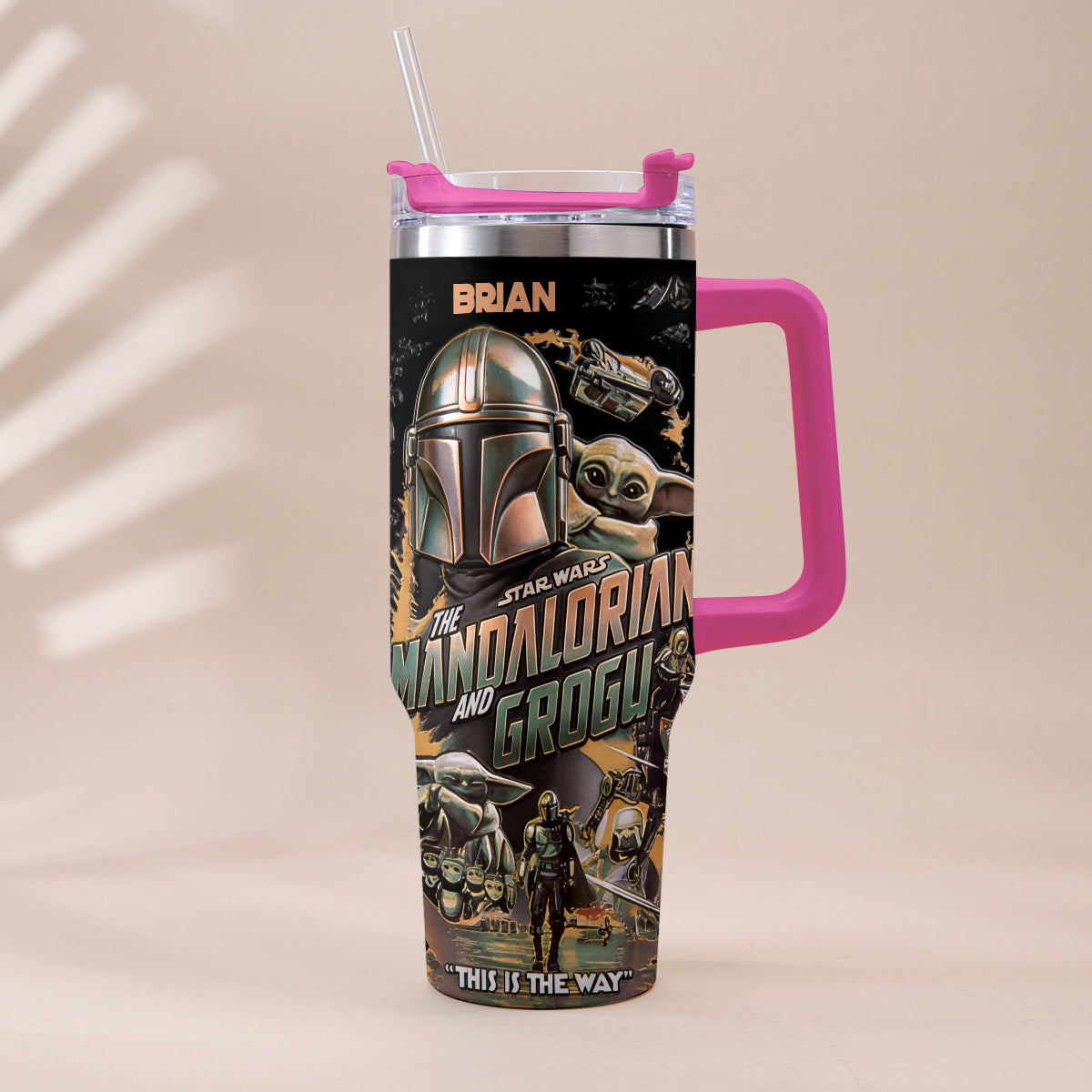 This Is The Way - Personalized The Force Tumbler With Plush Charm