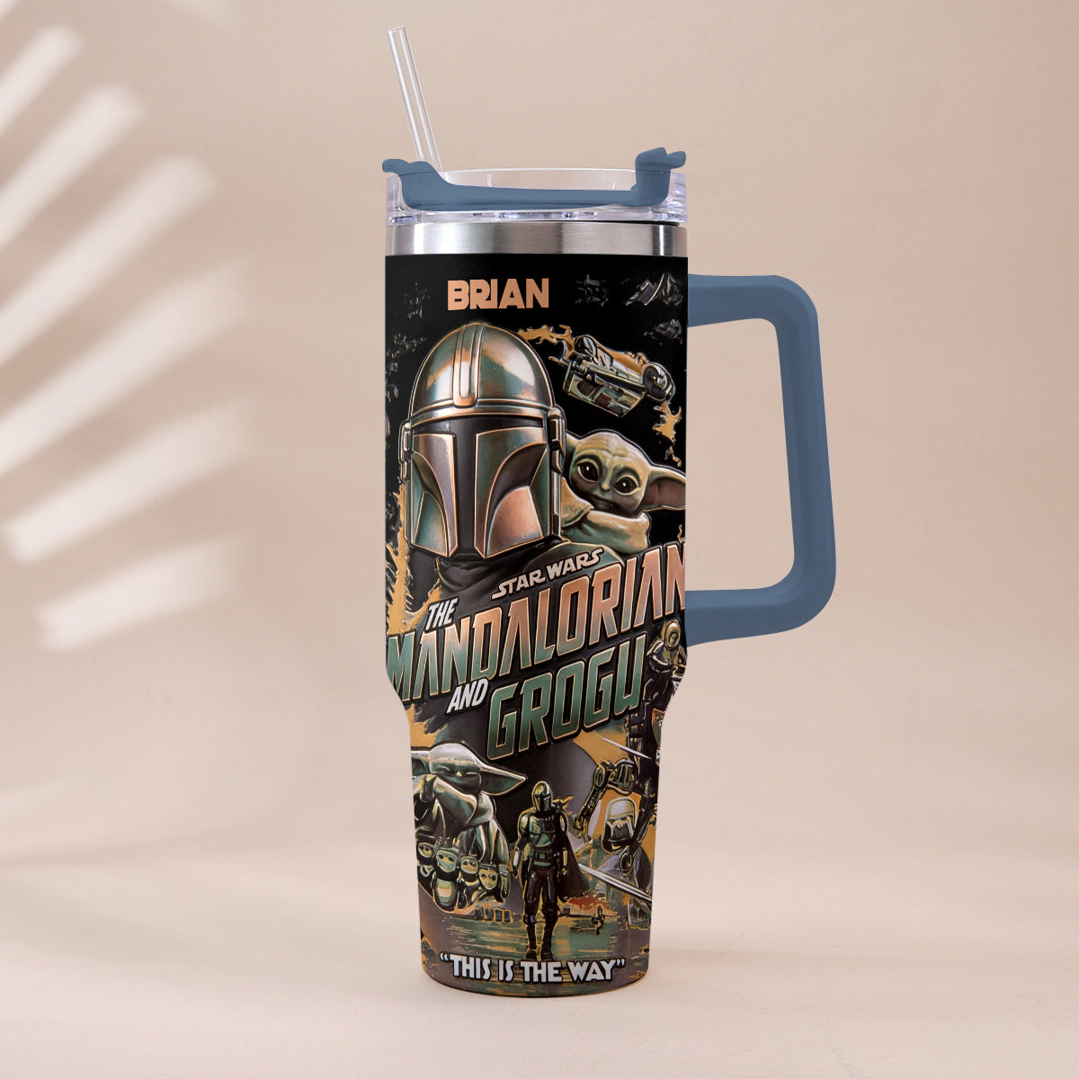 This Is The Way - Personalized The Force Tumbler With Plush Charm
