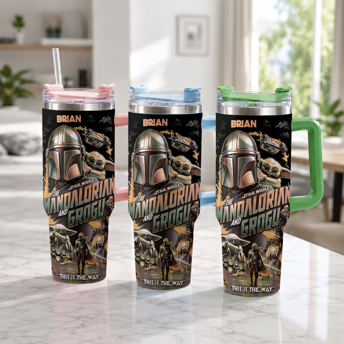 This Is The Way - Personalized The Force Tumbler With Plush Charm