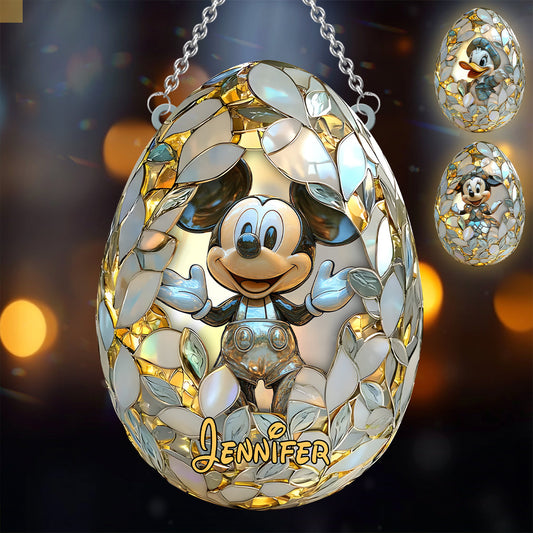 Magical Easter - Personalized Mouse Window Hanging Suncatcher Ornament