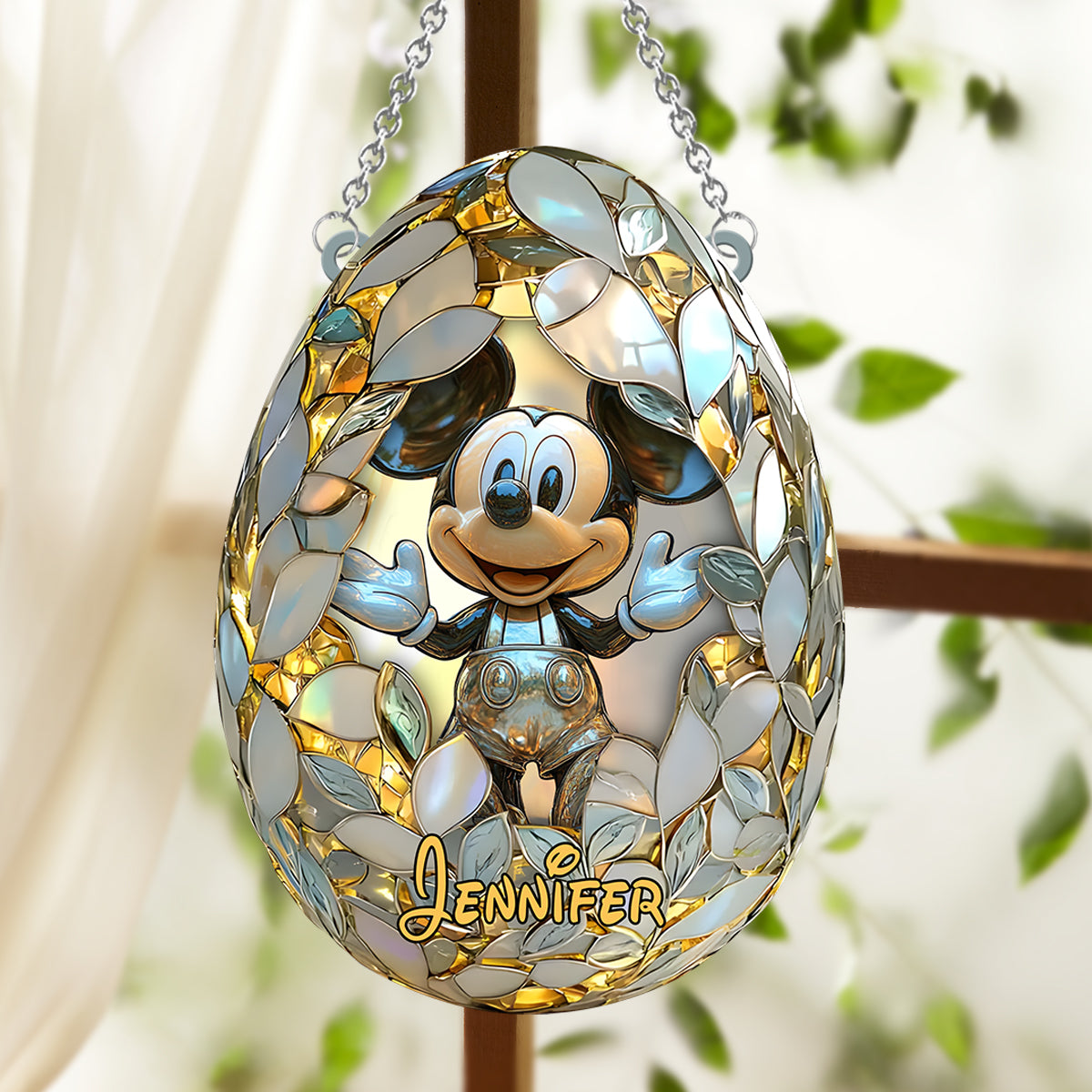 Magical Easter - Personalized Mouse Window Hanging Suncatcher Ornament