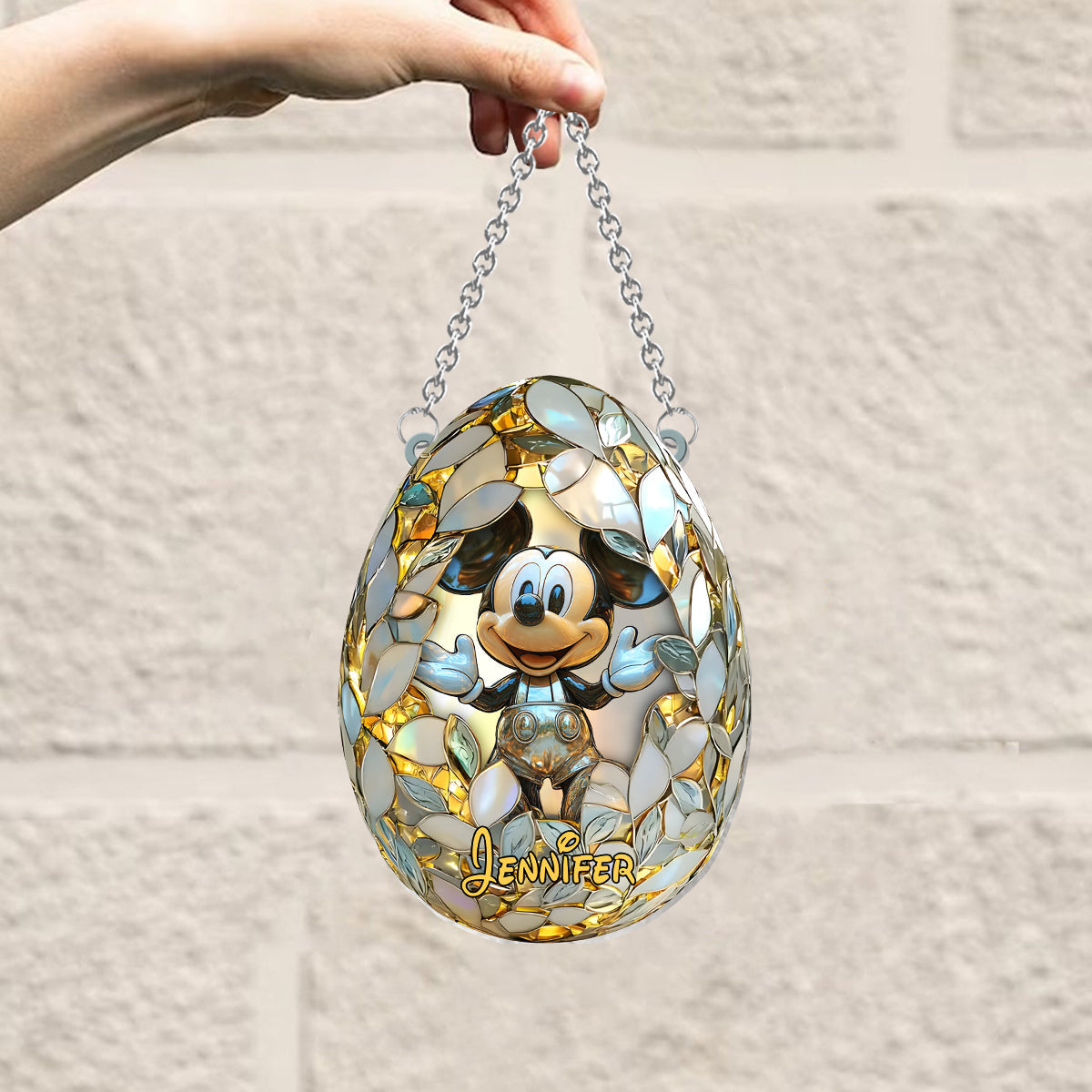 Magical Easter - Personalized Mouse Window Hanging Suncatcher Ornament