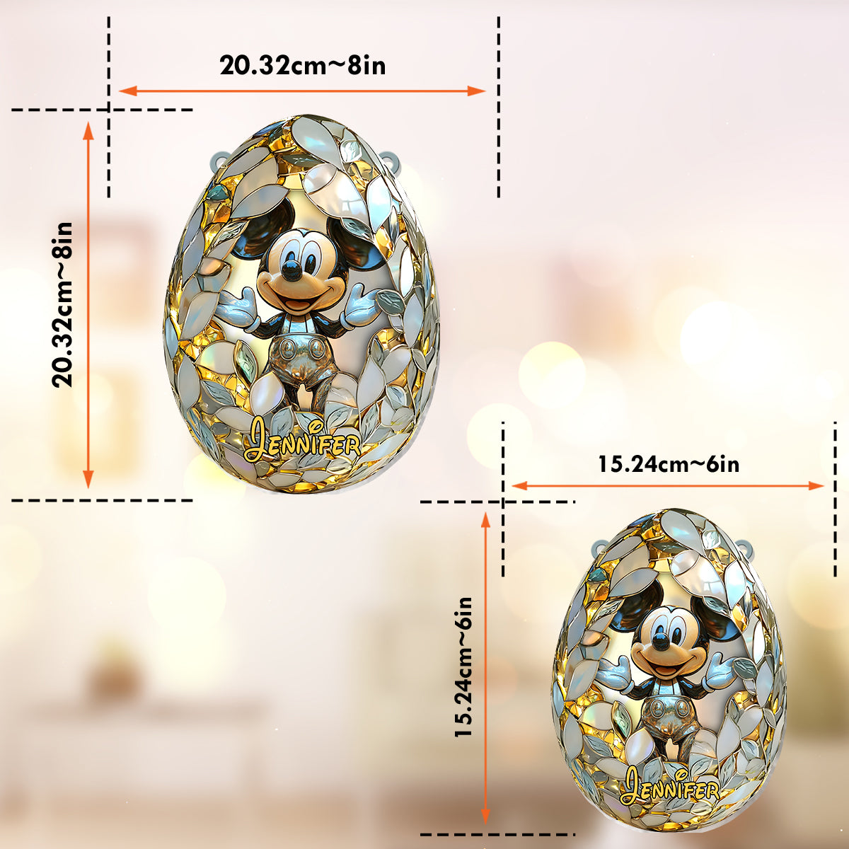Magical Easter - Personalized Mouse Window Hanging Suncatcher Ornament