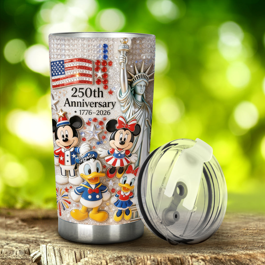 250th Anniversary, Cartoon Mouse - Personalized Mouse Tumbler