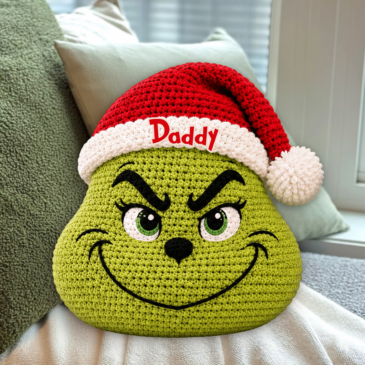Merry Grinchmas - Personalized Stole Christmas Premium Faux Fur Pillow