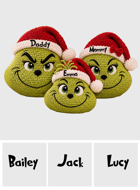 Merry Grinchmas - Personalized Stole Christmas Premium Faux Fur Pillow