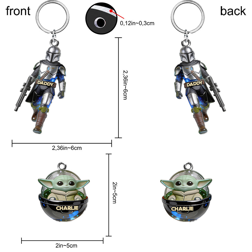 Galaxy Father’s Day - Personalized The Force Premium Keychain With Charms