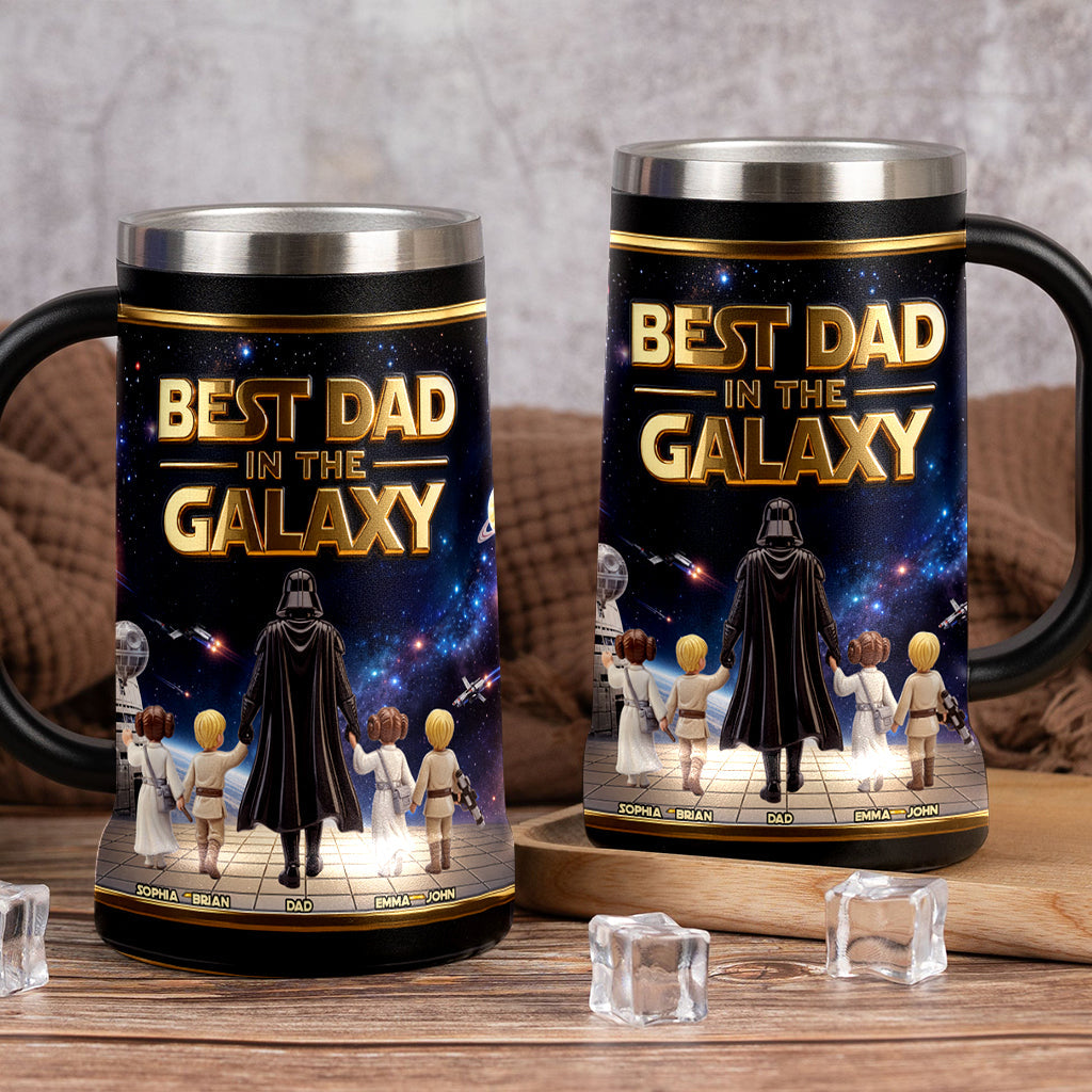 Best Dad In The Galaxy - Personalized The Force Beer Stein