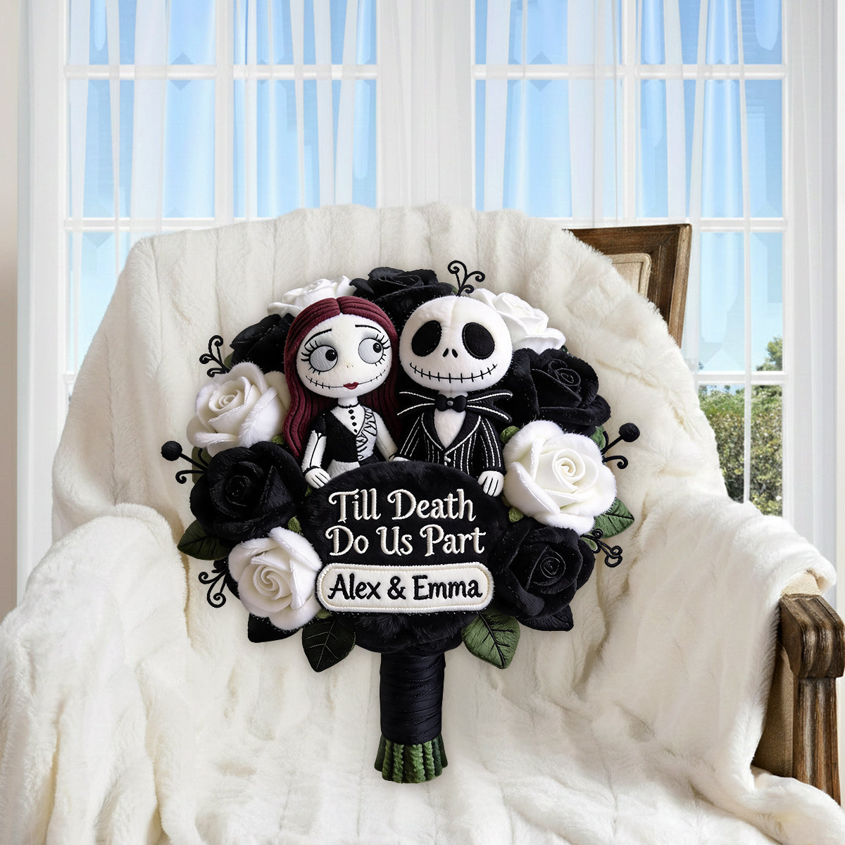 Till Death Do Us Part - Personalized Nightmare Premium Faux Fur Pillow