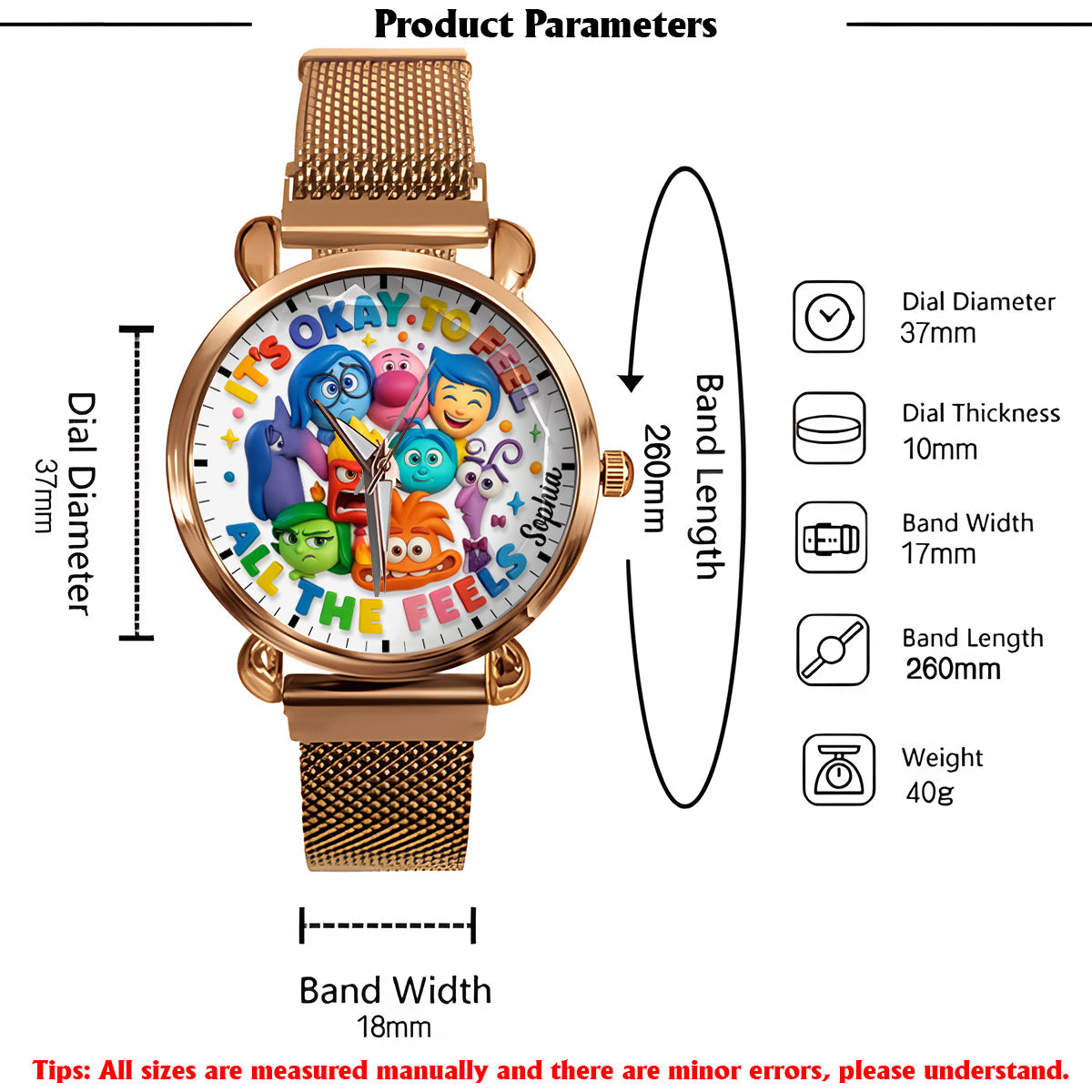 It's Okay To Feel All The Feels - Personalized  Women Hand Watch
