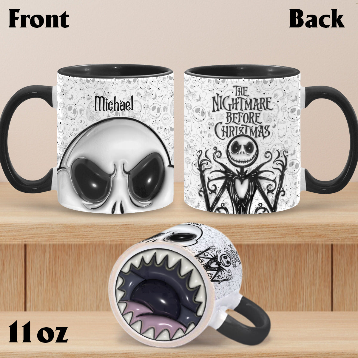 Jack The Nightmare - Personalized Nightmare Bottom Printed Accent Mug
