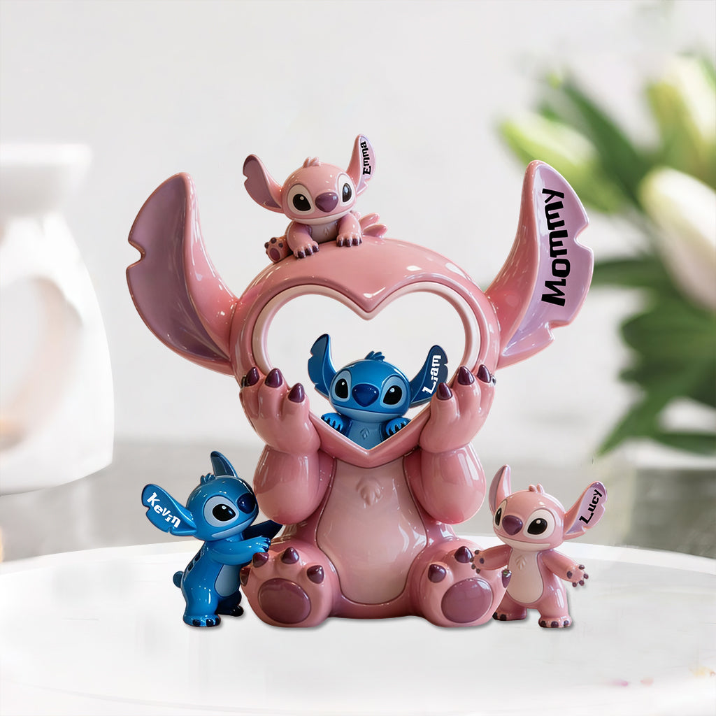 Cute Alien Cartoon Mom - Personalized Ohana Custom Shaped Acrylic Plaque