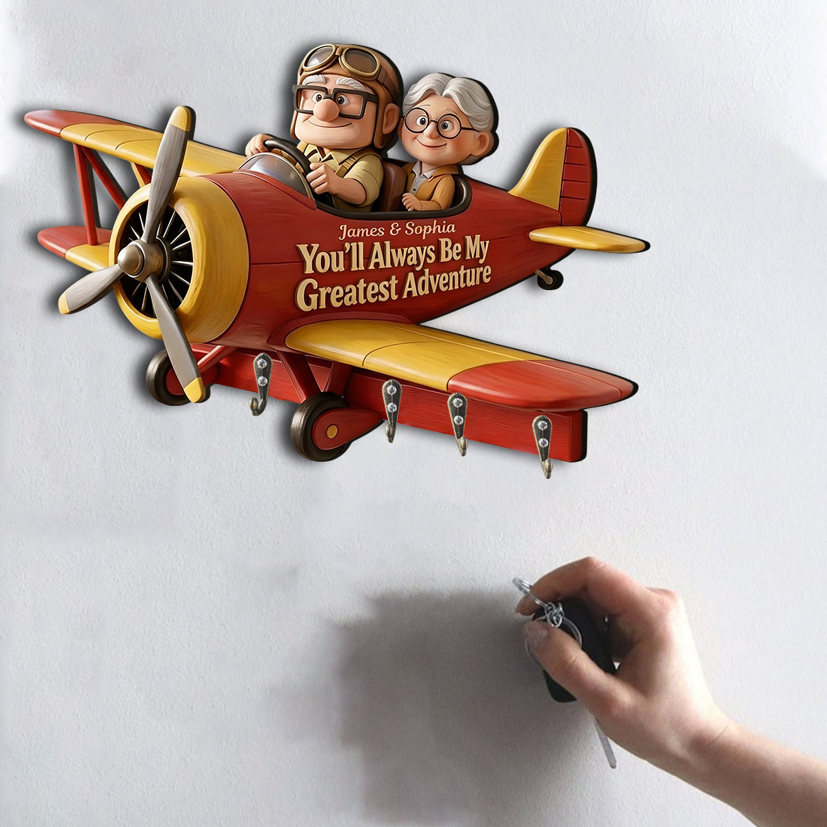 My Greatest Adventure - Personalized Up Movie Couple Custom Shaped Hanging Rack