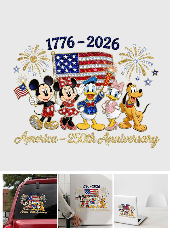 USA 250th Anniversary - Mouse Decal Die Cut