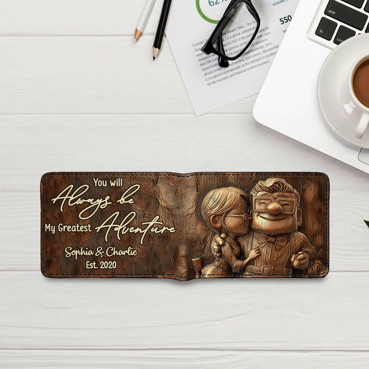 My Greatest Adventure - Personalized Mouse Leather Wallet