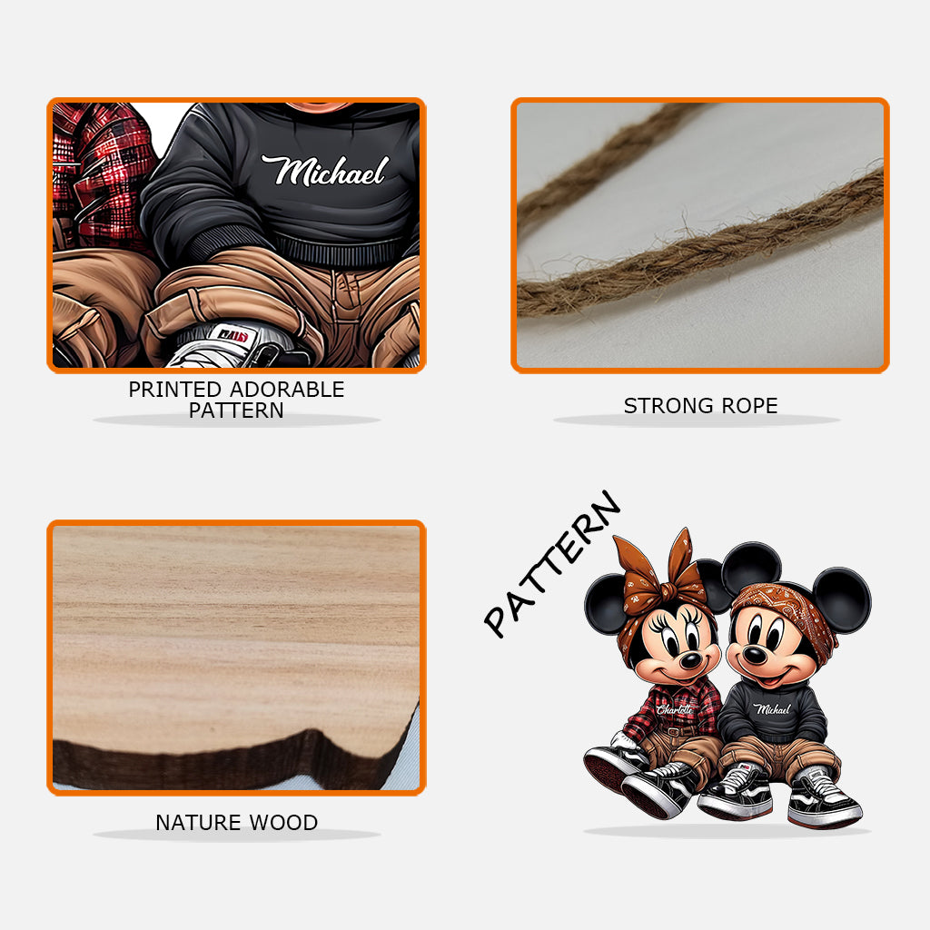 Chicano Mouse Couple - Personalized Mouse Custom Shaped Wood Sign