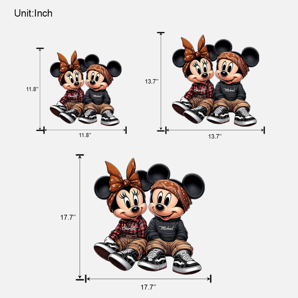 Chicano Mouse Couple - Personalized Mouse Custom Shaped Wood Sign