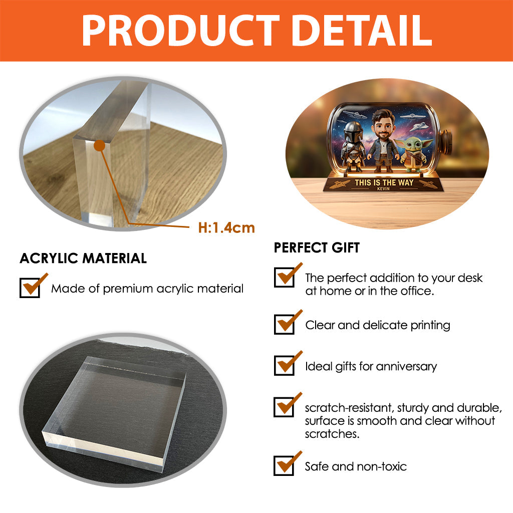 Any Photo This Is The Way - Personalized The Force Custom Shaped Acrylic Plaque