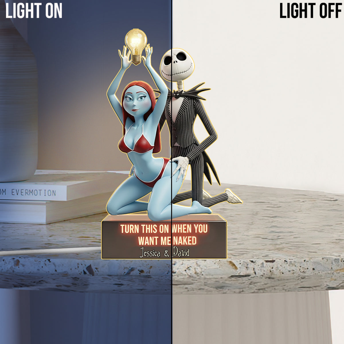 Funny Gift For Couple - Personalized Nightmare Acrylic LED Night Light