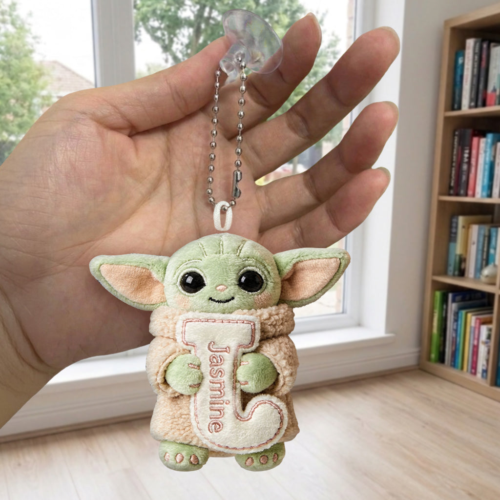 Cute Initial Letter Summer Vibe - Personalized The Force Plush Keychain