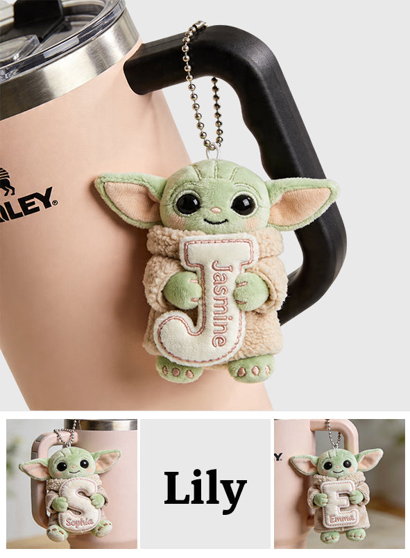 Cute Initial Letter Summer Vibe - Personalized The Force Plush Keychain