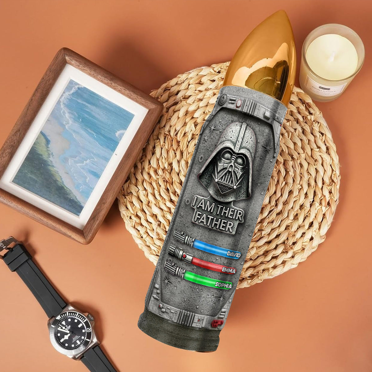 I Am Their Father - Personalized The Force Bullet Tumbler