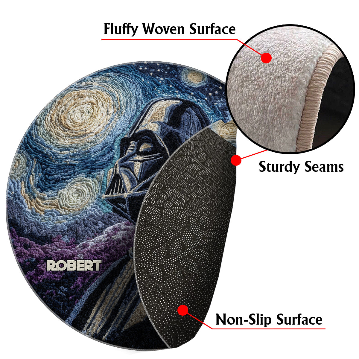 Starry Night - Personalized The Force Non-Slip Tufted Rug