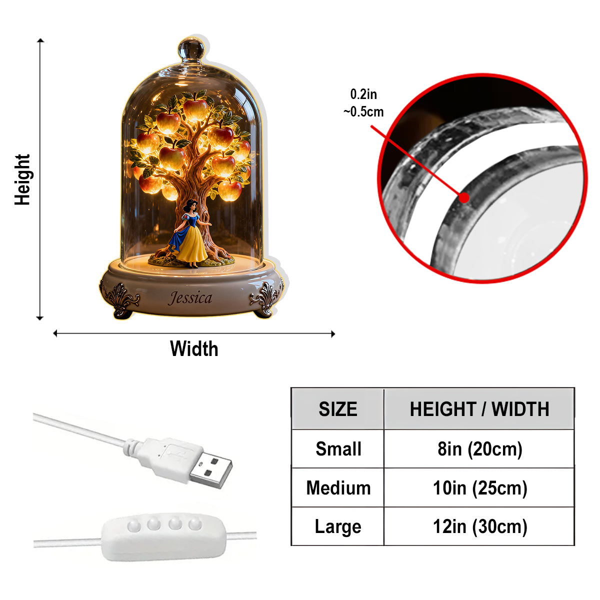 My Princess - Personalized Beautiful Princess Acrylic LED Night Light